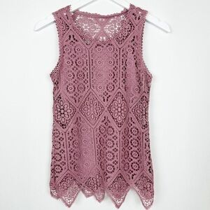 Simply Styled Womens Crochet Lace  Sleeveless Top Size XS